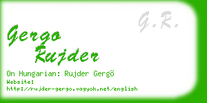 gergo rujder business card